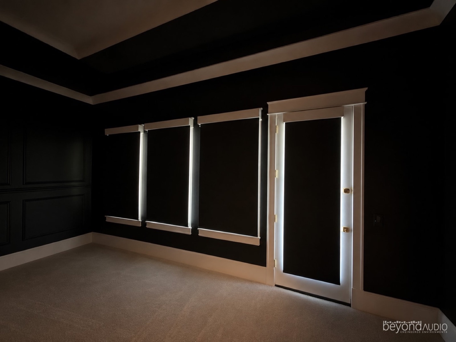 Blackout shades in a media room